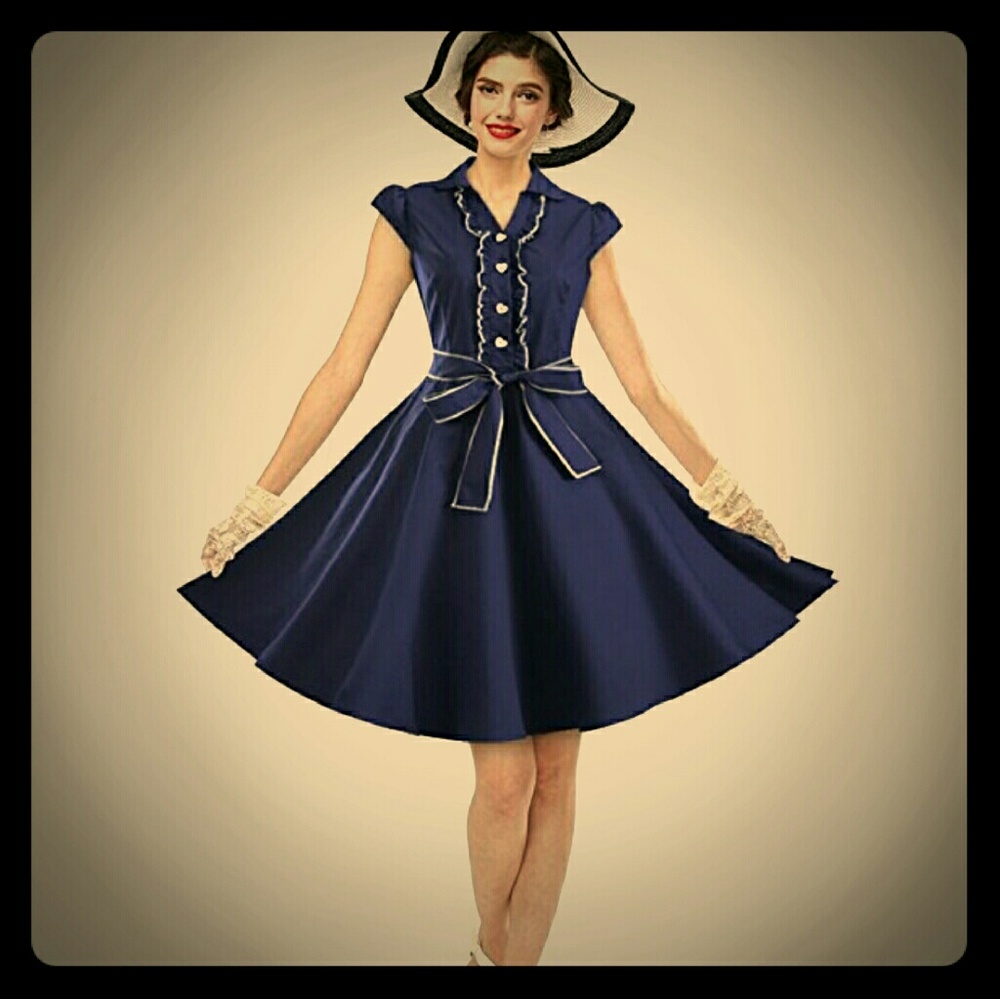 Zaful Vintage Swing Dress Cap Sleeve Black 3x